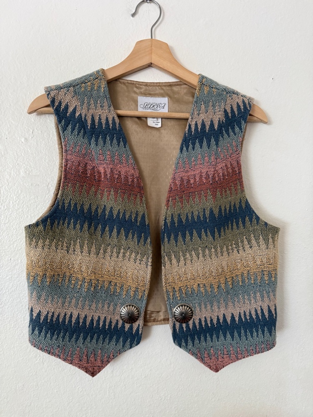 Vintage Sedona Clothing Company Taoestey Vest in Multicolor Sz S
